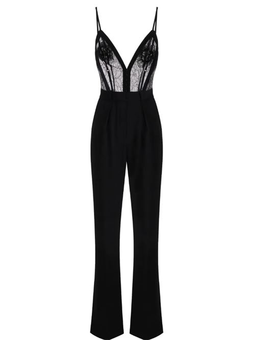 JUMPSUIT WITH FLORAL EMBROIDERIES ELISABETTA FRANCHI | TU04952E2110 NERO